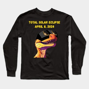 Total Solar Eclipse Grunge Dinosaur Long Sleeve T-Shirt